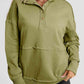 Half Sanp Drop Shoulder Long Sleeve Sweatshirt