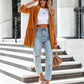 Button Up Long Sleeve Blazer with Pocket