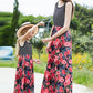 Girls Striped Floral Spliced Dress