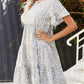 Leopard Short Flounce Sleeve Tiered Dress