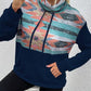 Geometric Drawstring Long-Sleeve Sweatshirt