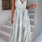 Printed Surplice Adjustable Spaghetti Strap Maxi Dress