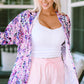 Printed Open Front Cardigan