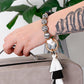 Beaded Keychain with Layered Tassel