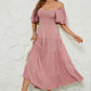 Smocked Square Neck Puff Sleeve Dress