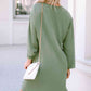 Notched Long Sleeve Dress with Pockets