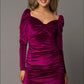 Sweetheart Neck Ruched Long Sleeve Dress