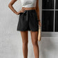 Tie Belt Lace Trim Shorts