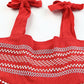 Embroidered Tie-Shoulder Babydoll Tank