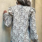 Floral Ruffled Flounce Sleeve Blouse
