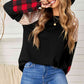 Sequin Color Block Round Neck Sweatshirt