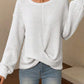 Twisted Waffle-Knit Dropped Shoulder T-Shirt