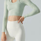 Halter Neck Long Sleeve Cropped Sports Top