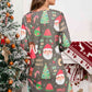 Christmas Element V-Neck Long Sleeve Mini Dress