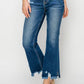 RISEN High Waist Raw Hem Flare Jeans