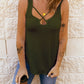Strappy Gathered Detail Tank