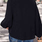 Contrast V-Neck Long Sleeve Blouse