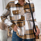 Plaid Button Up Dropped Shoulder Peplum Shacket