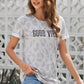 Leopard GOOD VIBES Cuffed Tee Shirt