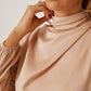 Mock Neck Ruffled Asymmetrical Dress