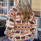 Geometric Snap Down Jacket with Pockets