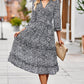 Leopard Surplice Tie Belt Slit Dress