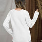 Openwork Round Neck Raglan Sleeve Sweater