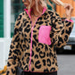 Leopard Zip-Up Dropped Shoulder Jacket