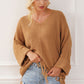 Fringe V-Neck Long Sleeve Sweater