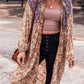 Floral Tassel Tied Open Front Long Sleeve Cardigan