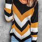 Eyelet Color Block Long Sleeve Sweater