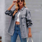 Distressed Raw Hem Denim Jacket
