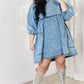 HEYSON Full Size Oversized Denim Babydoll Dress