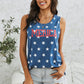 Star Print Round Neck Tank