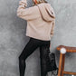 Sherpa Dropped Shoulder Long Sleeve Hoodie