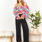 Double Take Floral Off-Shoulder Flounce Sleeve Layered Blouse