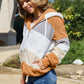 Striped Zip Up Drawstring Hooded Jacket