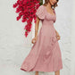 Smocked Square Neck Tiered Dress