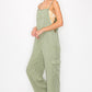 RISEN Wide Leg Tencel Overalls