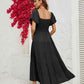 Smocked Square Neck Tiered Dress