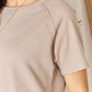 Zenana Baby Waffle Short Sleeve Slit High-Low T-Shirt