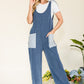 Celeste Full Size Stripe Contrast Pocket Rib Jumpsuit