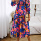Printed Smocked Lantern Sleeve Ruffled Dress