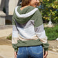 Striped Zip Up Drawstring Hooded Jacket