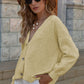 V-Neck Button-Down Dropped Shoulder Cardigan