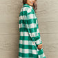 Plaid Longline Shirt Jacket