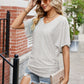 Flutter Sleeve Eyelet Gathered Detail Top