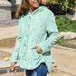 Button Up Long Sleeve Hooded Jacket