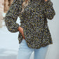 Ruffle Collar Long Sleeve Peplum Top