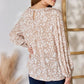 Hailey & Co Embroidered Printed Balloon Sleeve Blouse